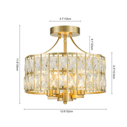 Ceiling Light | Crystal Drum Shade Design