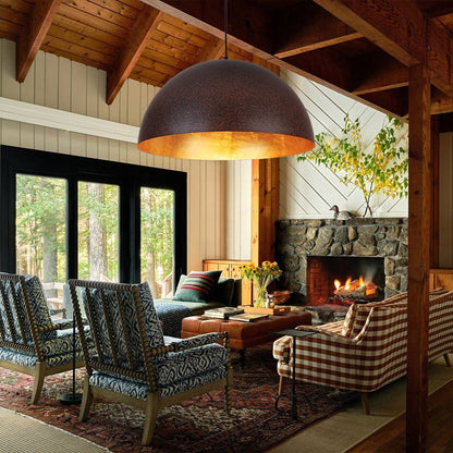 Pendant Light | Metal Dome Gold Interior Design