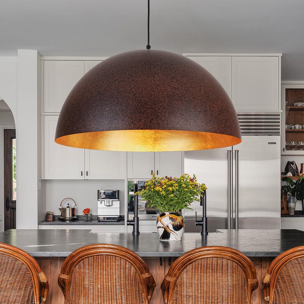 Pendant Light | Metal Dome Gold Interior Design