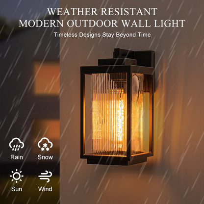 Wall Light | Ribbed Glass Lantern Design