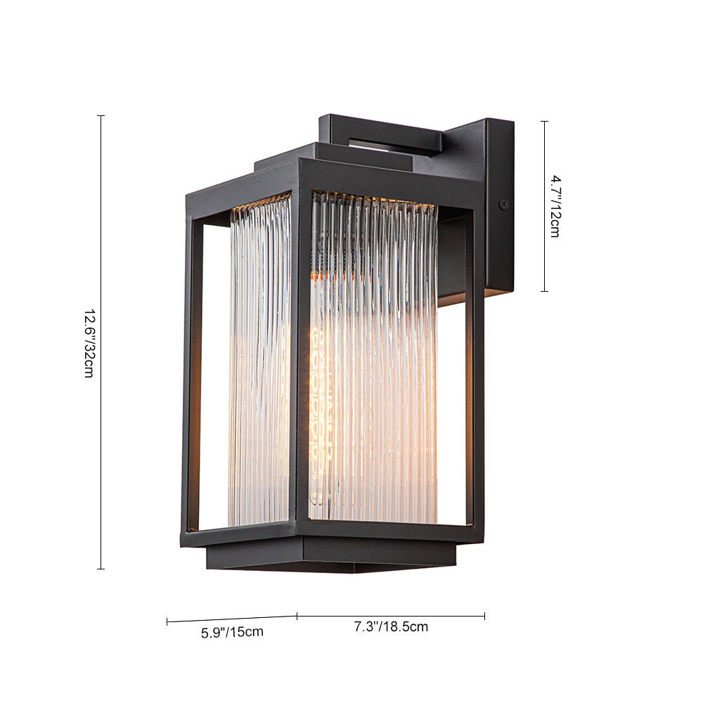 Wall Light | Ribbed Glass Lantern Design