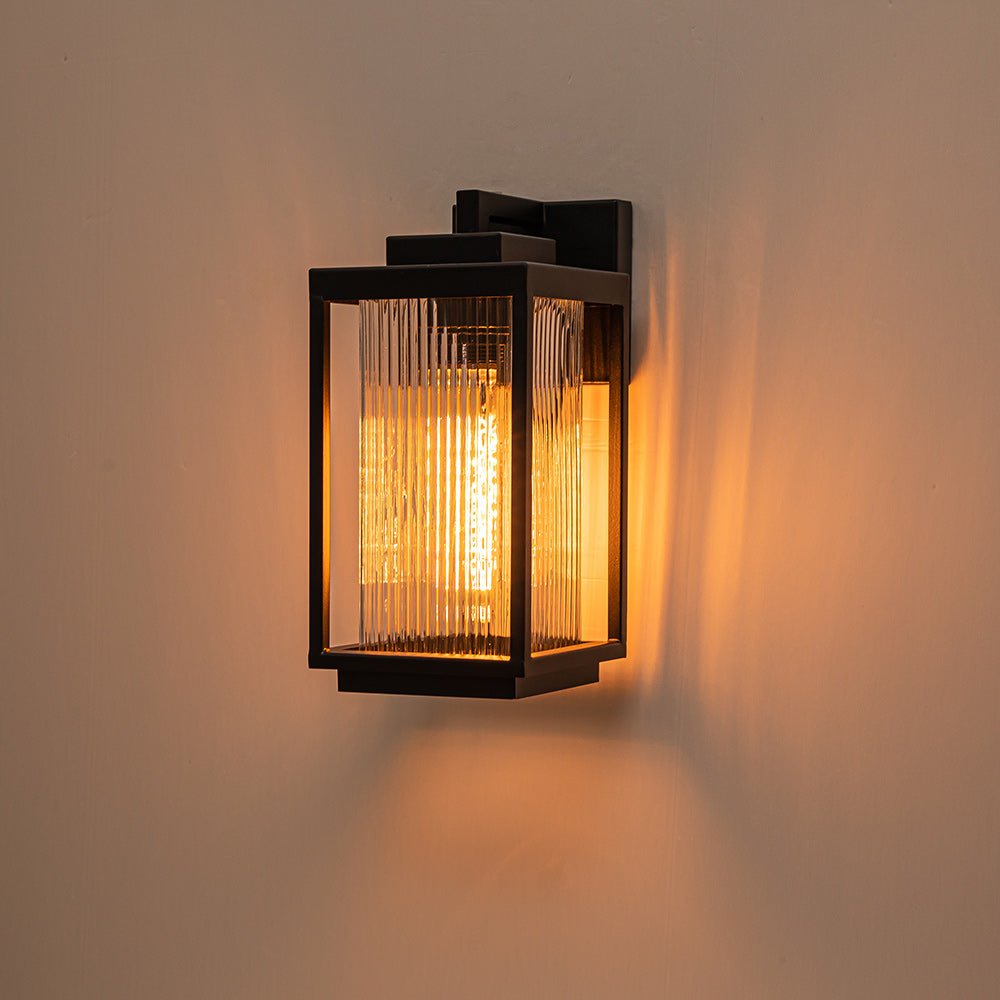 Wall Light | Ribbed Glass Lantern Design