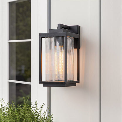 Wall Light | Ribbed Glass Lantern Design