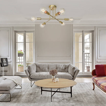 Ceiling Light | Sputnik Brass Semi Flush Design