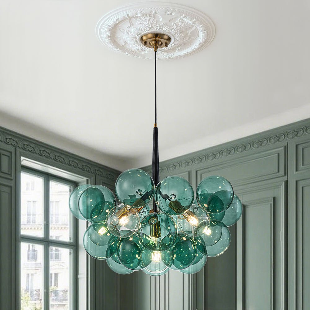 Pendant Light | Green Bubble Glass Chandelier