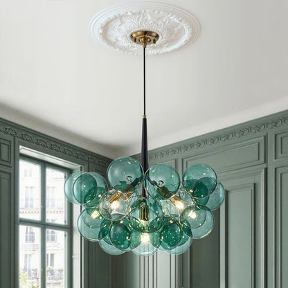 Pendant Light | Green Bubble Glass Chandelier