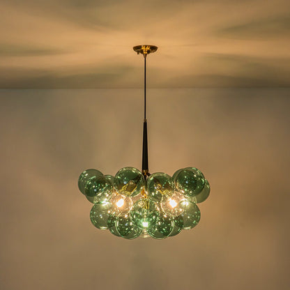 Pendant Light | Green Bubble Glass Chandelier