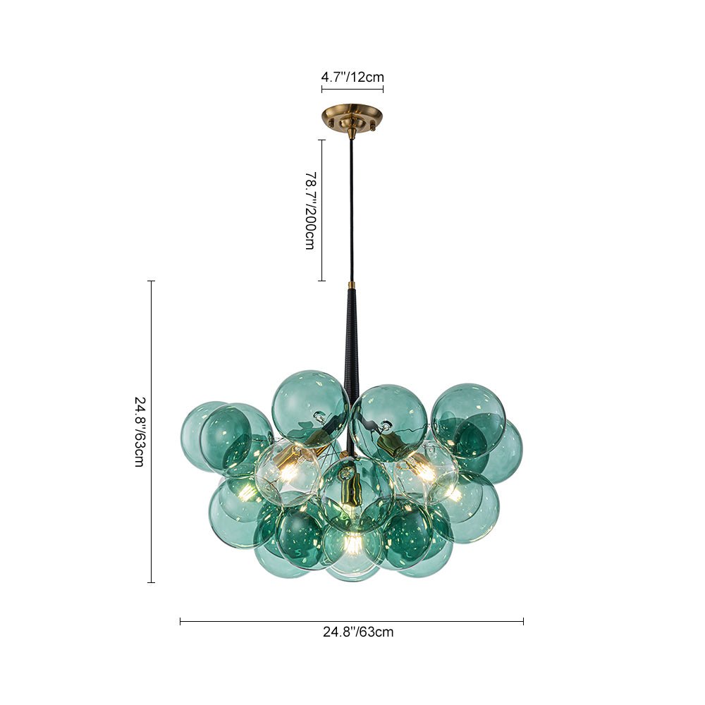 Pendant Light | Green Bubble Glass Chandelier