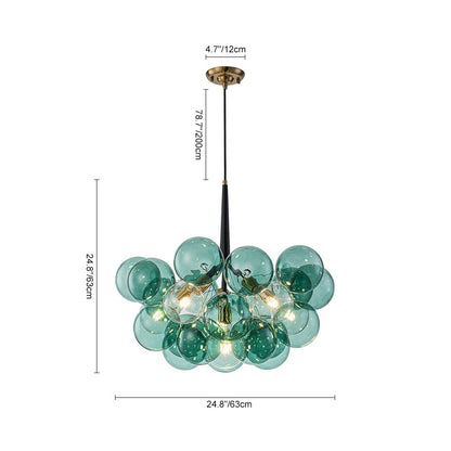 Pendant Light | Green Bubble Glass Chandelier