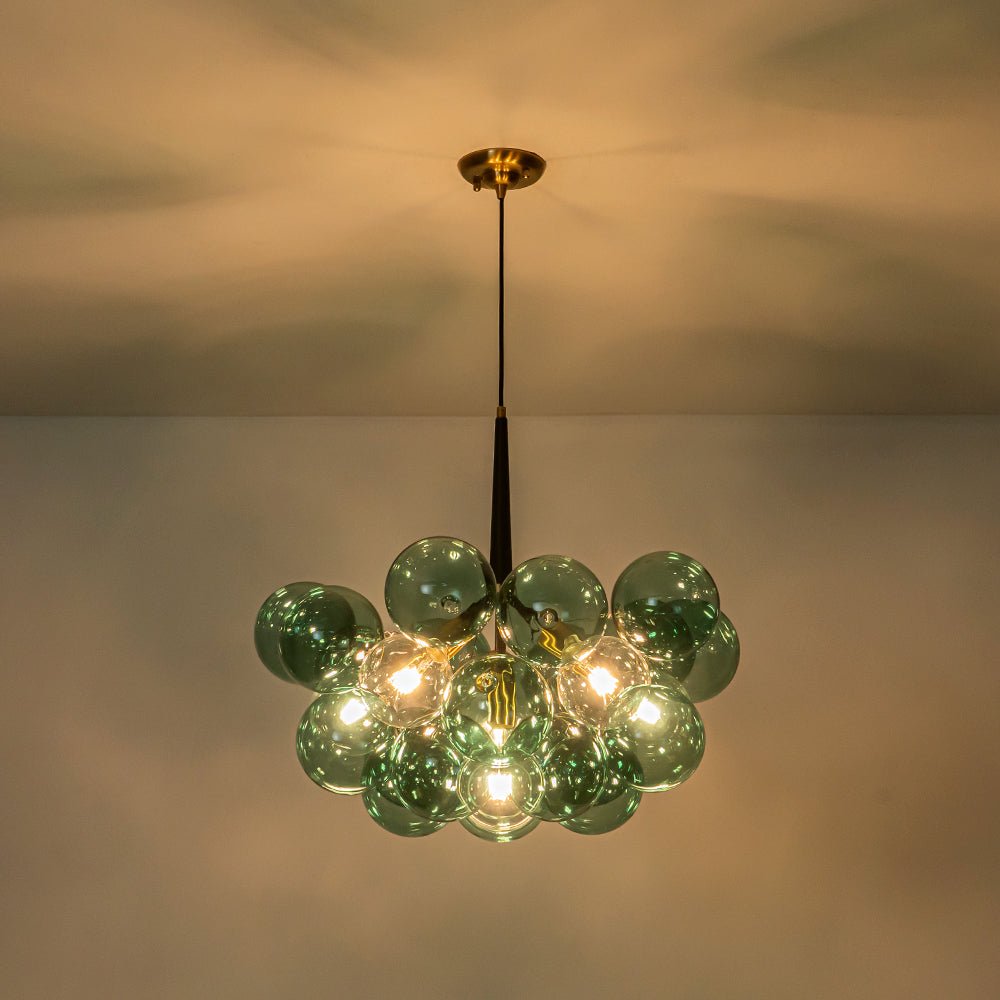 Pendant Light | Green Bubble Glass Chandelier