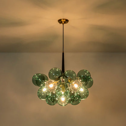 Pendant Light | Green Bubble Glass Chandelier