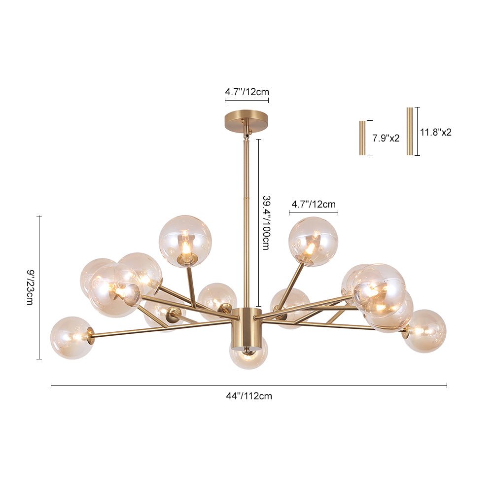 Pendant Light | Branching Glass Globe Chandelier