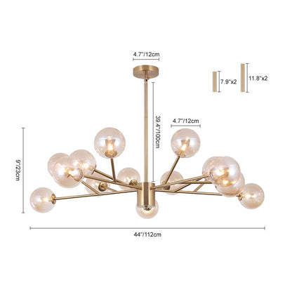 Pendant Light | Branching Glass Globe Chandelier