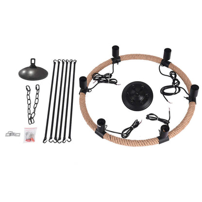Pendant Light | Wagon Wheel Rope Chandelier