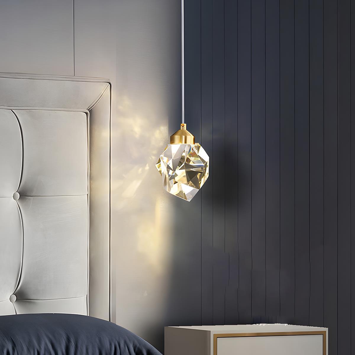 Pendant Light | Crystal Cluster Brass Design