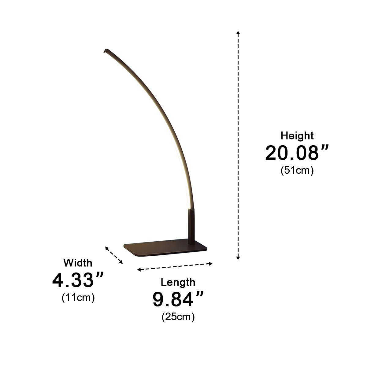 Table Light | Curved Arc LED Design