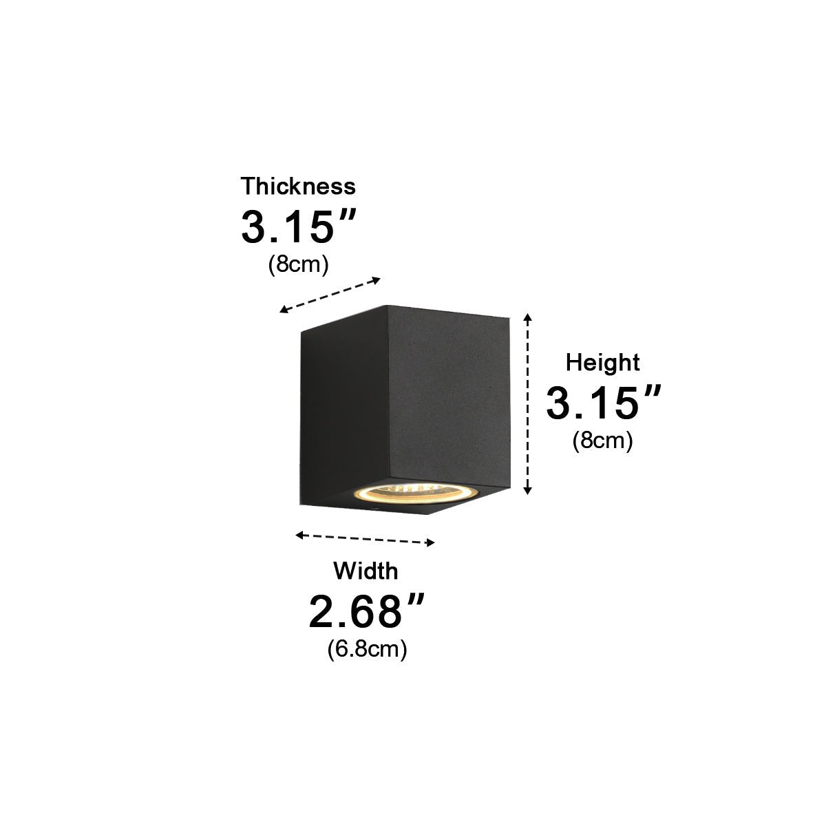 Wall Light | Square Cube Up Down Design