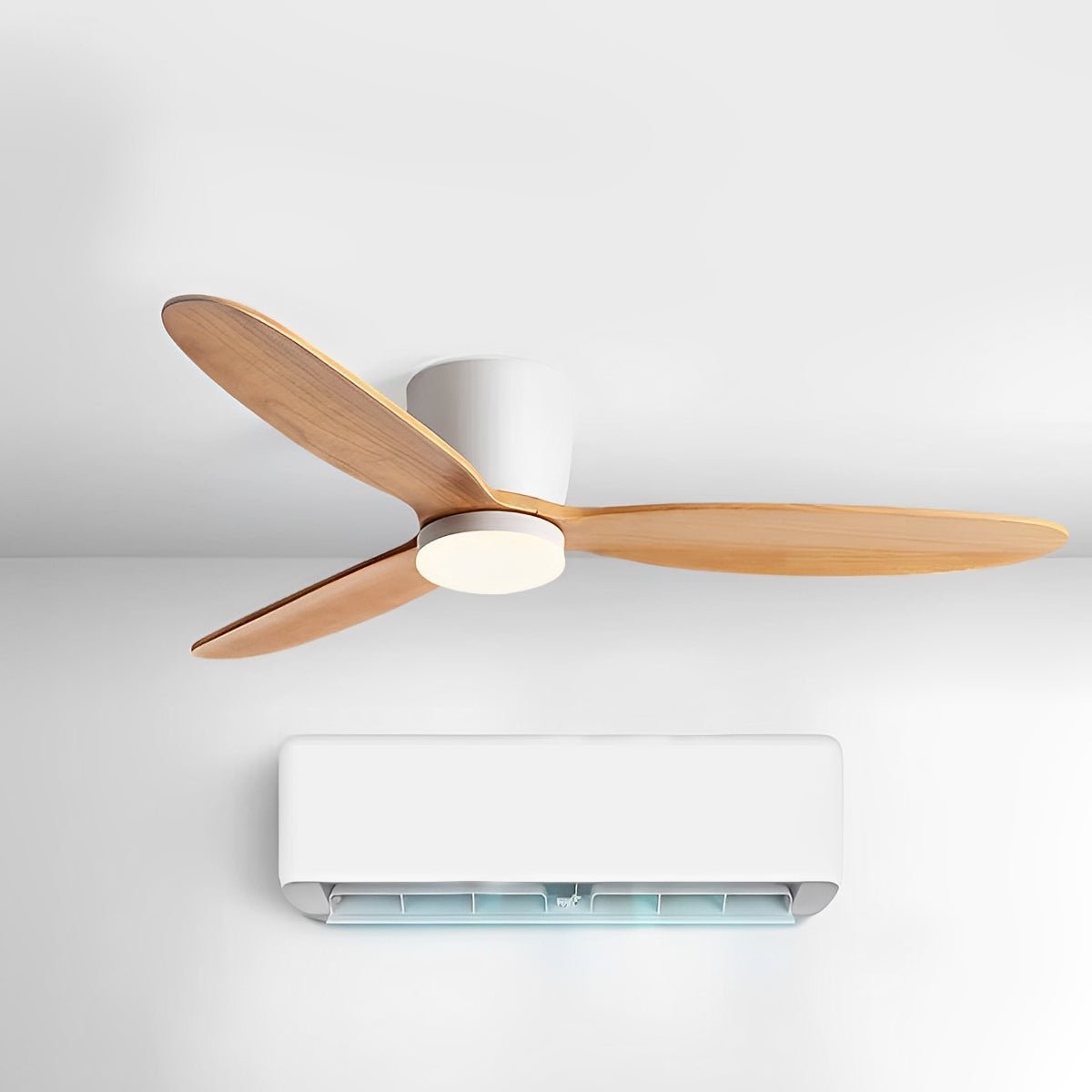 Ceiling Fan | Wood Blade Flush Mount Design