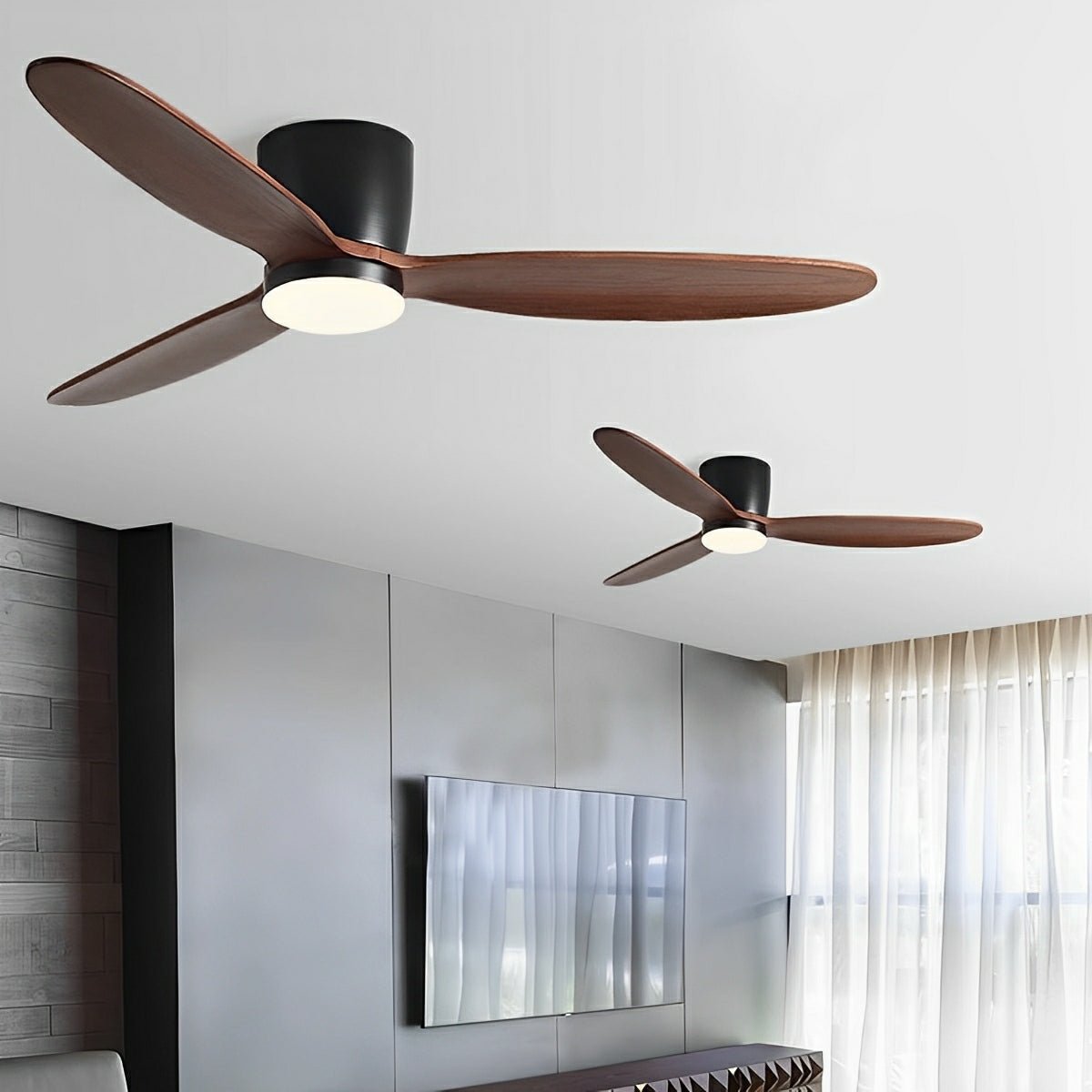 Ceiling Fan | Wood Blade Flush Mount Design