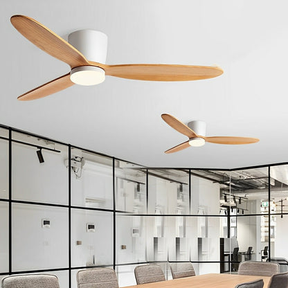 Ceiling Fan | Wood Blade Flush Mount Design