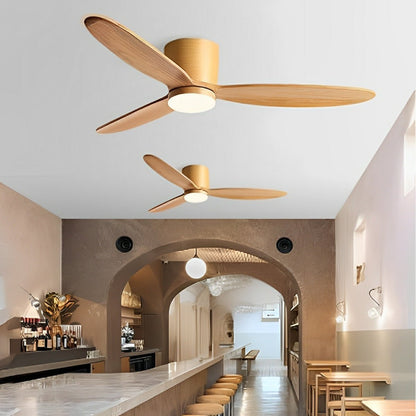 Ceiling Fan | Wood Blade Flush Mount Design