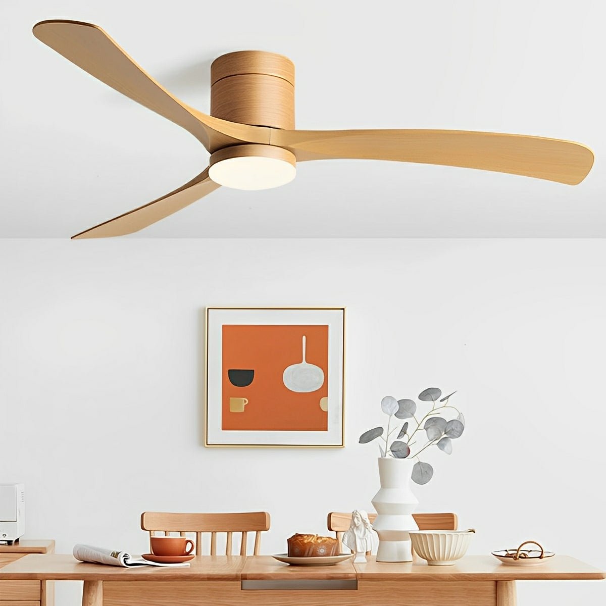 Ceiling Fan | Wooden Blade LED Light Design