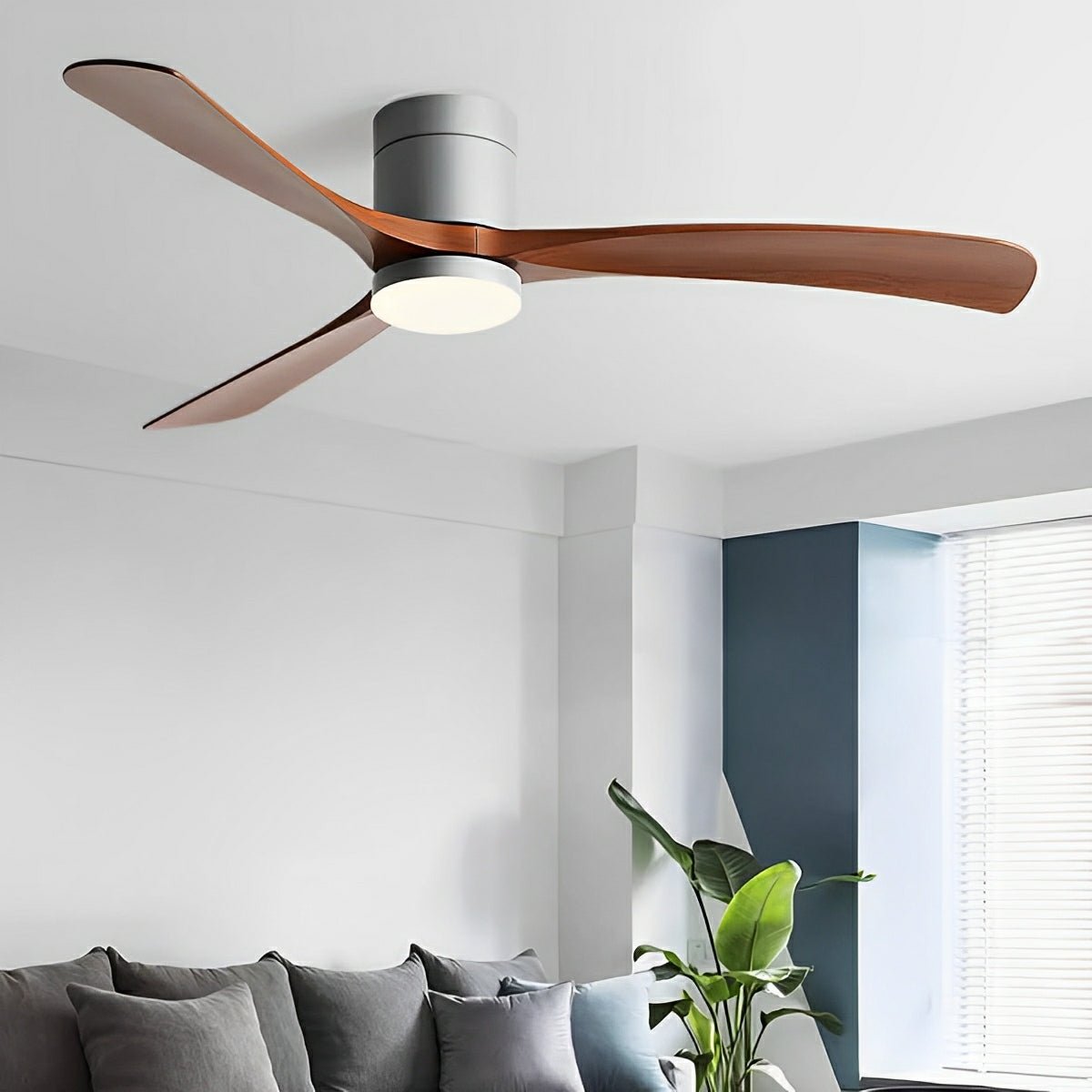 Ceiling Fan | Wooden Blade LED Light Design