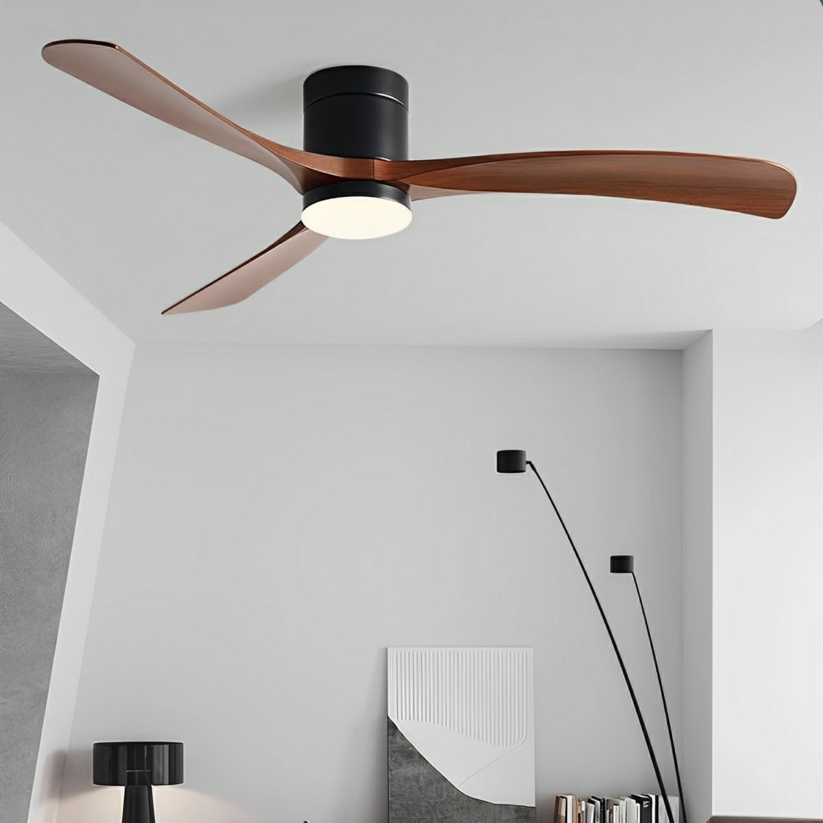 Ceiling Fan | Wooden Blade LED Light Design