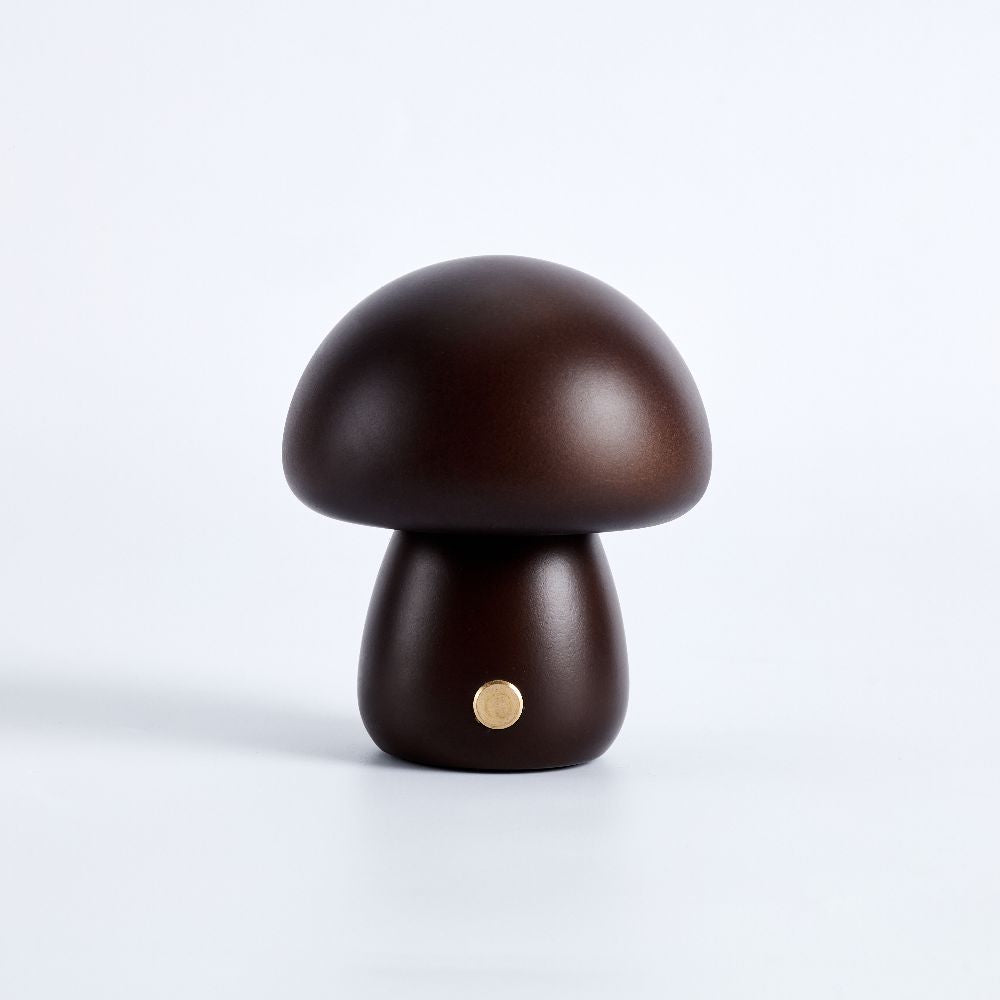 Table Light | Carved Wood Mushroom Design