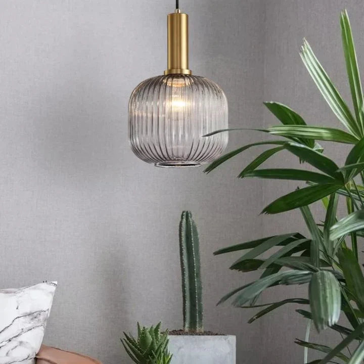 Pendant Light | Ribbed Glass Shade Design