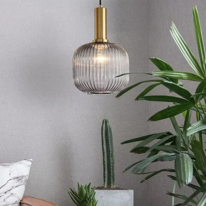 Pendant Light | Ribbed Glass Shade Design