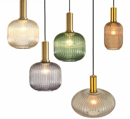 Pendant Light | Ribbed Glass Shade Design