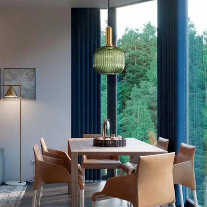 Pendant Light | Ribbed Glass Shade Design