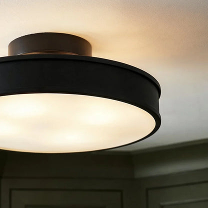 Ceiling Light | Round Drum Flush Mount
