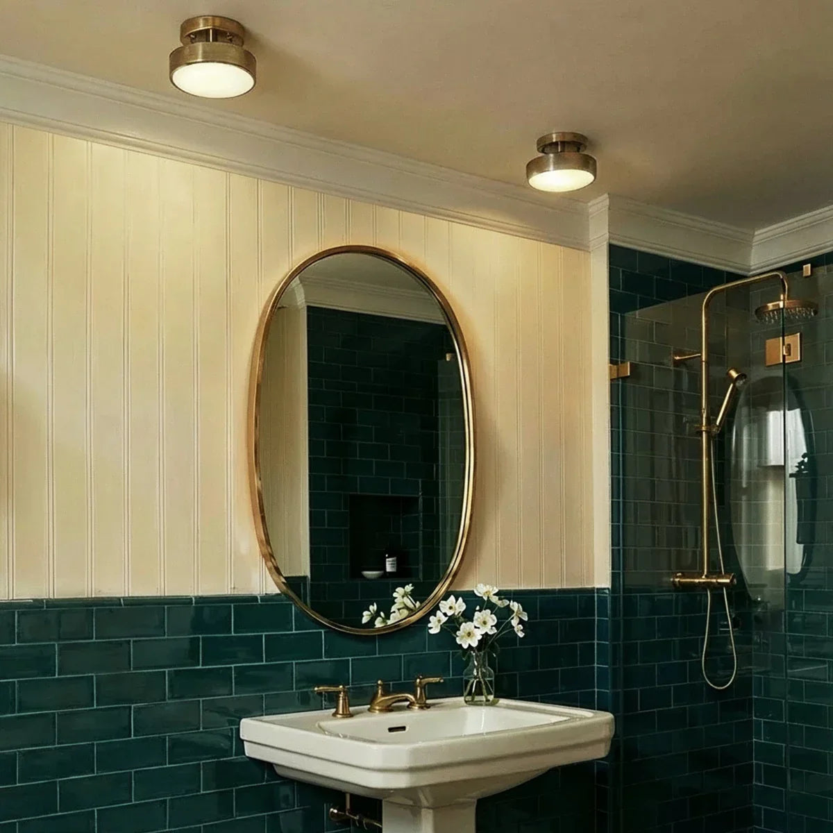Ceiling Light | Round Drum Flush Mount
