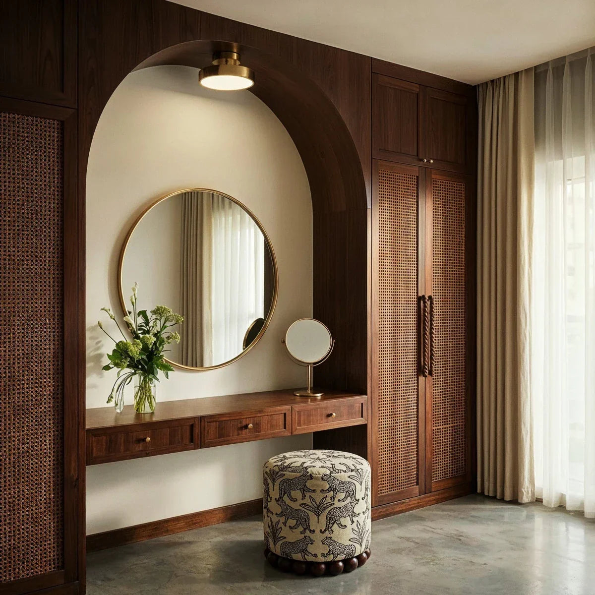 Ceiling Light | Round Drum Flush Mount