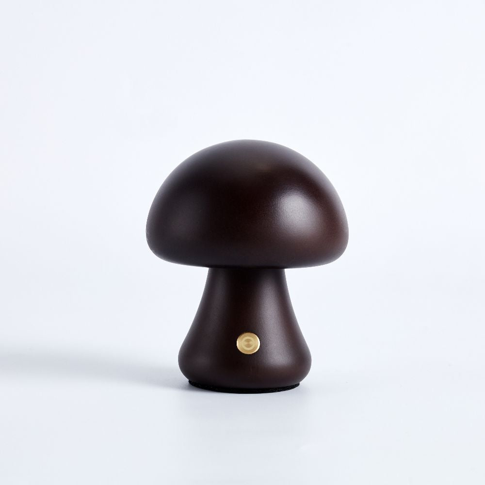 Table Light | Carved Wood Mushroom Design