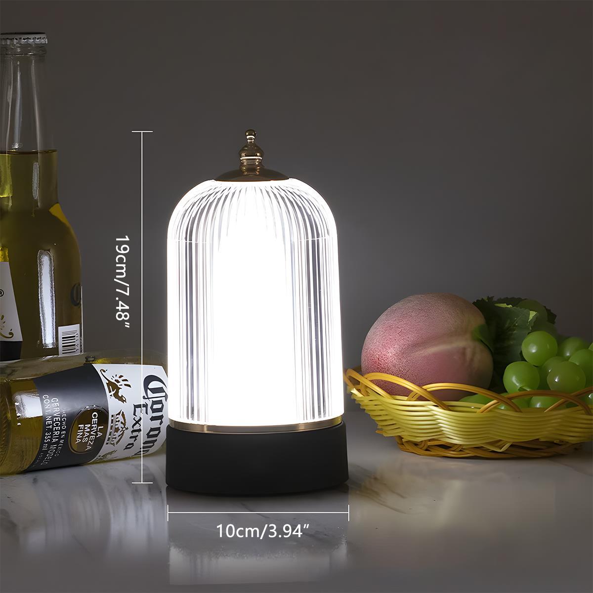 Table Lamp | Ribbed Glass Lantern Design