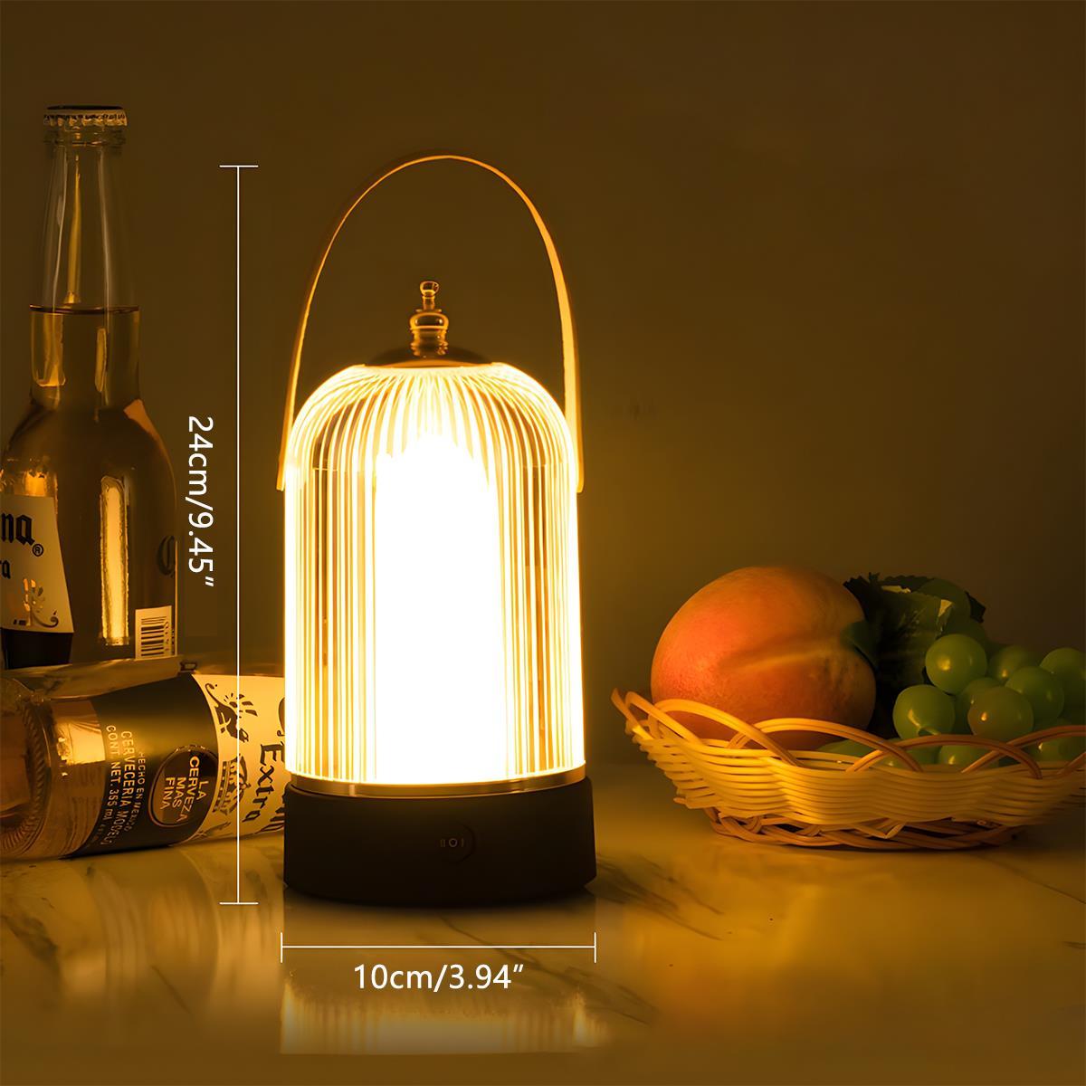 Table Lamp | Ribbed Glass Lantern Design