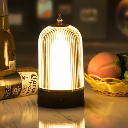 Table Lamp | Ribbed Glass Lantern Design