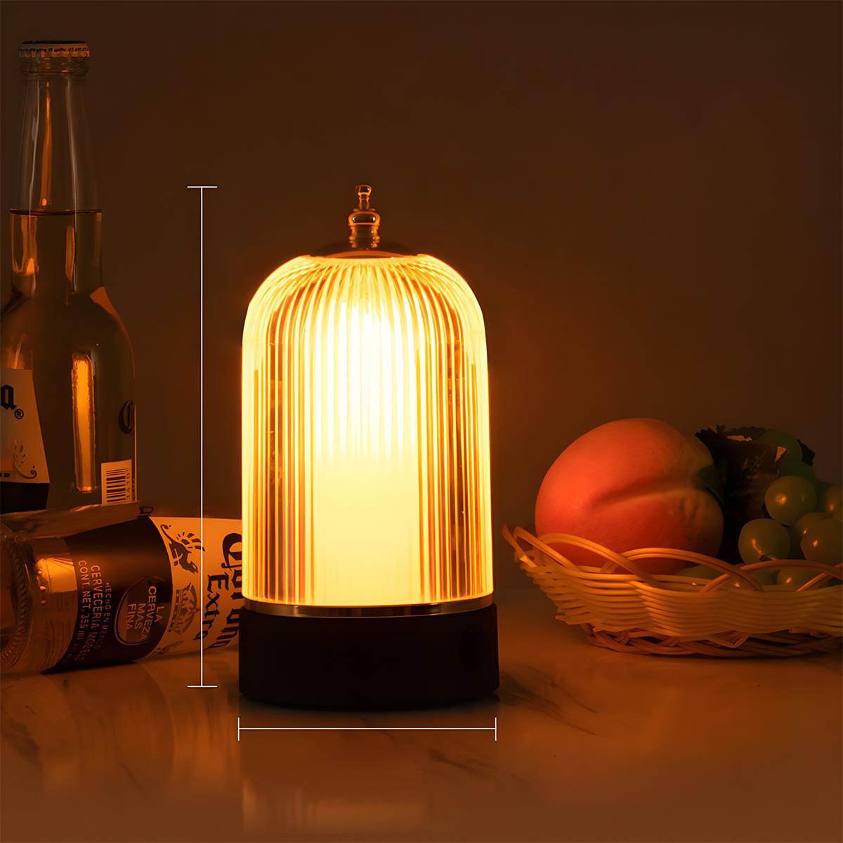 Table Lamp | Ribbed Glass Lantern Design