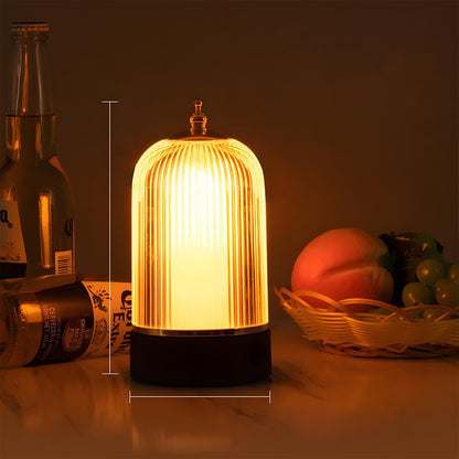 Table Lamp | Ribbed Glass Lantern Design