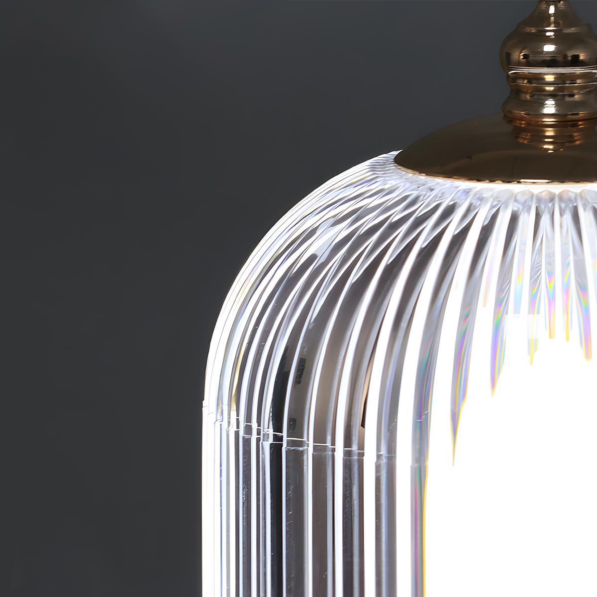 Table Lamp | Ribbed Glass Lantern Design