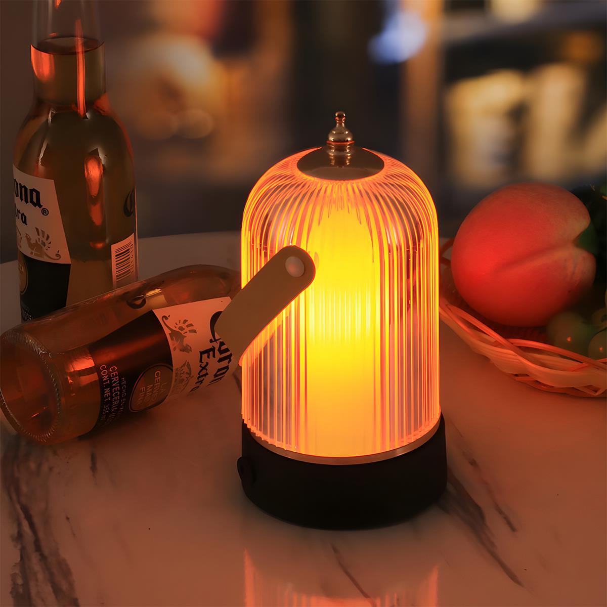 Table Lamp | Ribbed Glass Lantern Design
