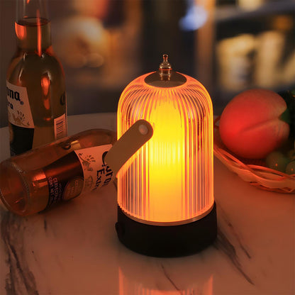 Table Lamp | Ribbed Glass Lantern Design
