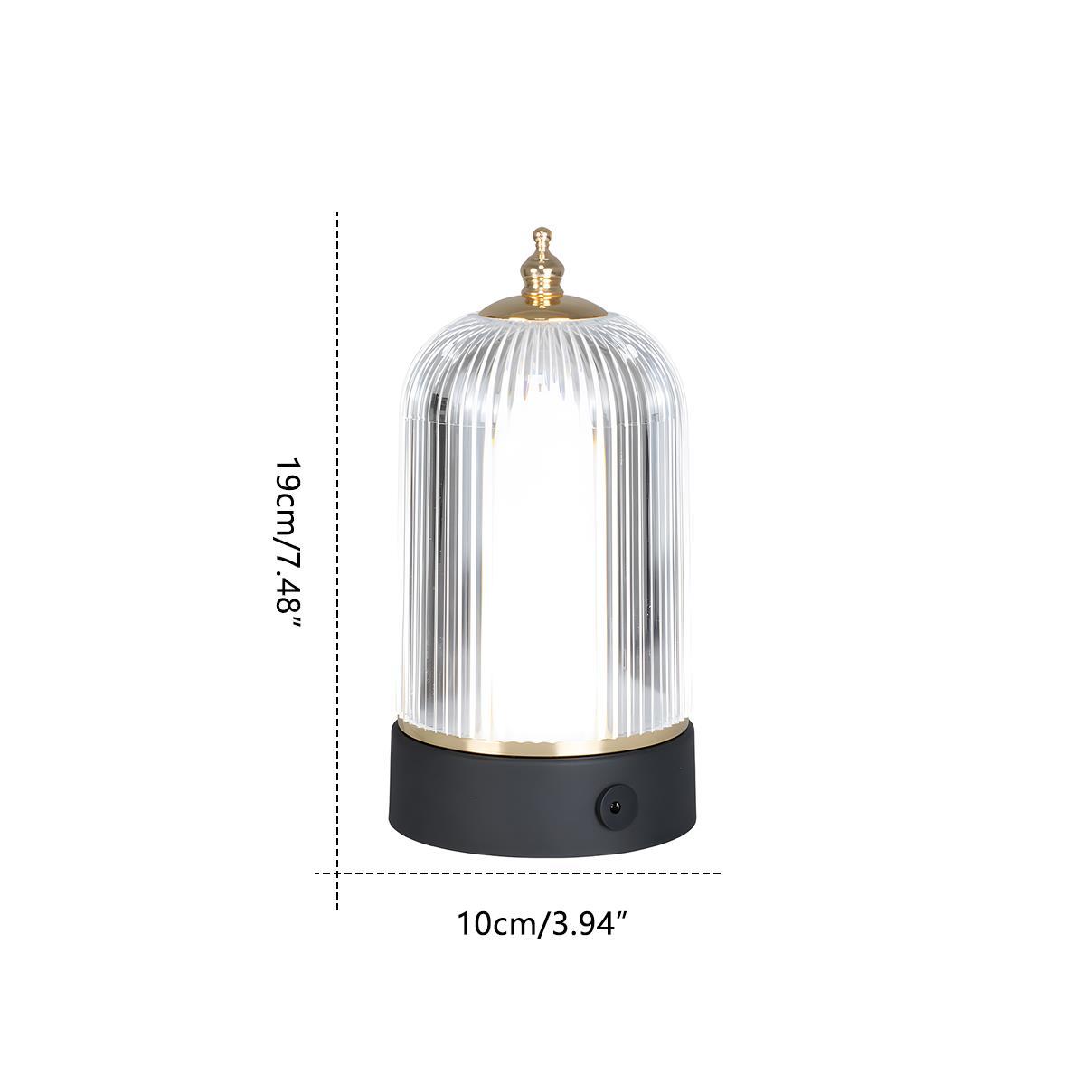 Table Lamp | Ribbed Glass Lantern Design