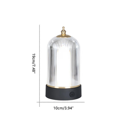 Table Lamp | Ribbed Glass Lantern Design