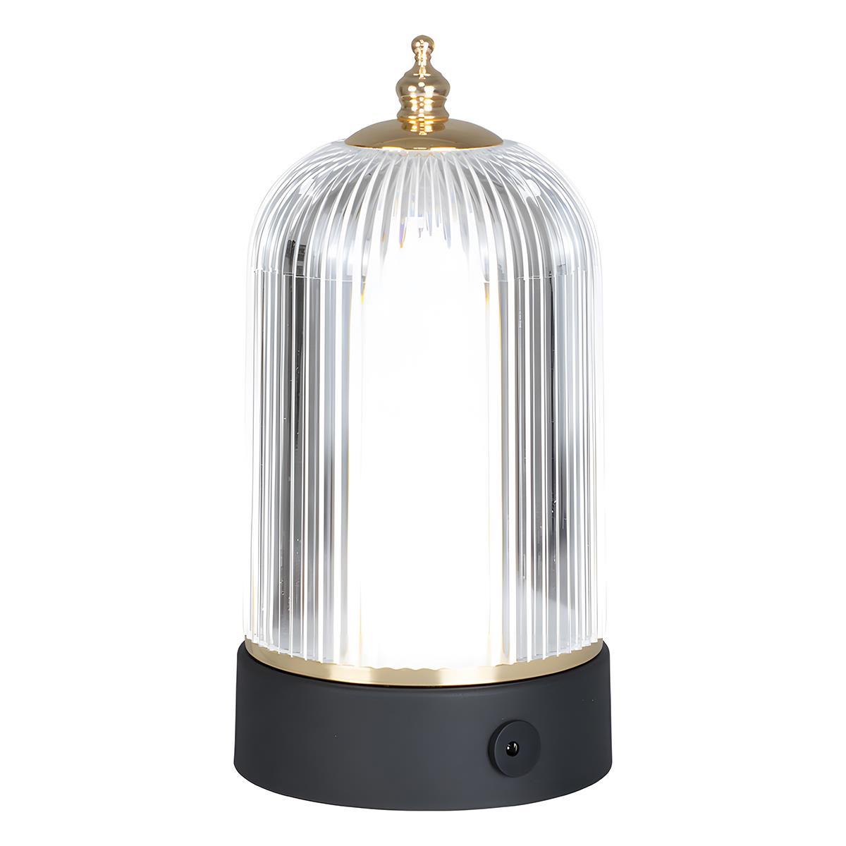 Table Lamp | Ribbed Glass Lantern Design