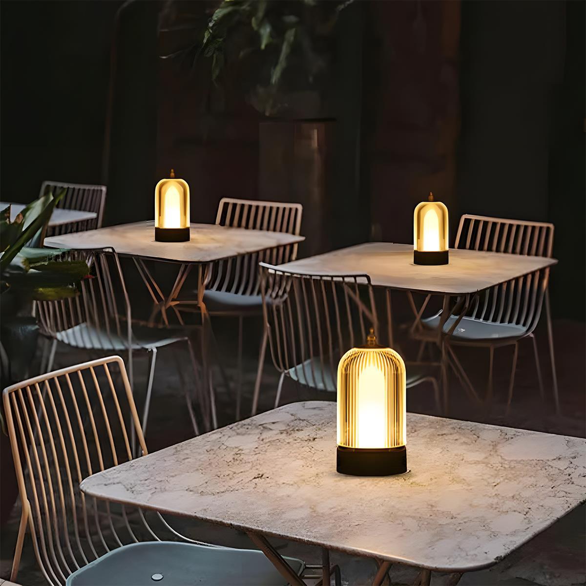 Table Lamp | Ribbed Glass Lantern Design