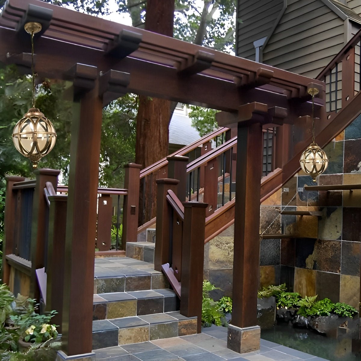 Pendant Light | Outdoor Globe Cage Design